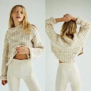 Free People Women's Confetti Pullover Sweater Cream Size L
